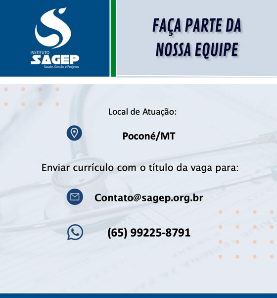 Faça parte da nossa equipe (Poconé-MT)